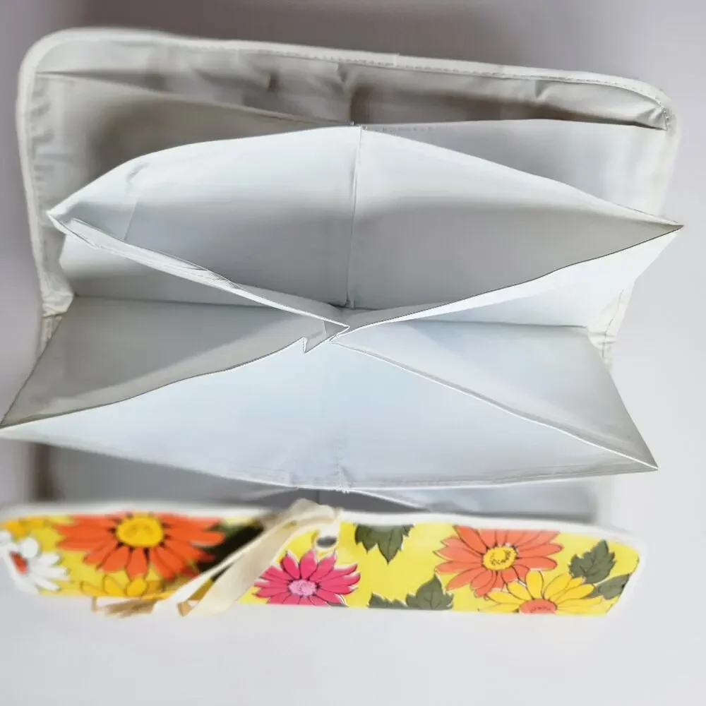 VTG Travel Lingerie Storage Bag Hosiery Pouch Nylon Mod Flowers Mid Century